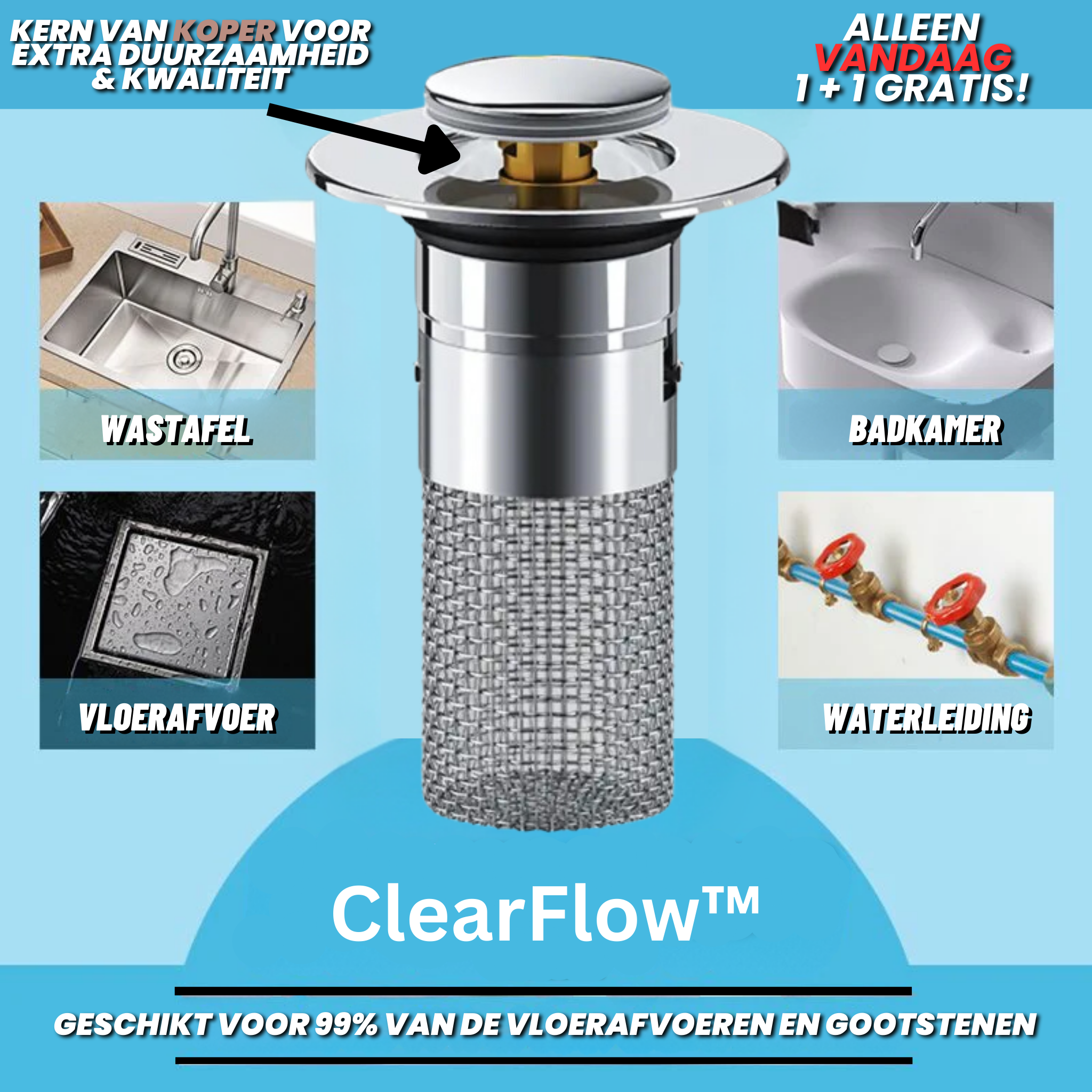 ClearFlow™ | Nooit meer verstoppingen!
